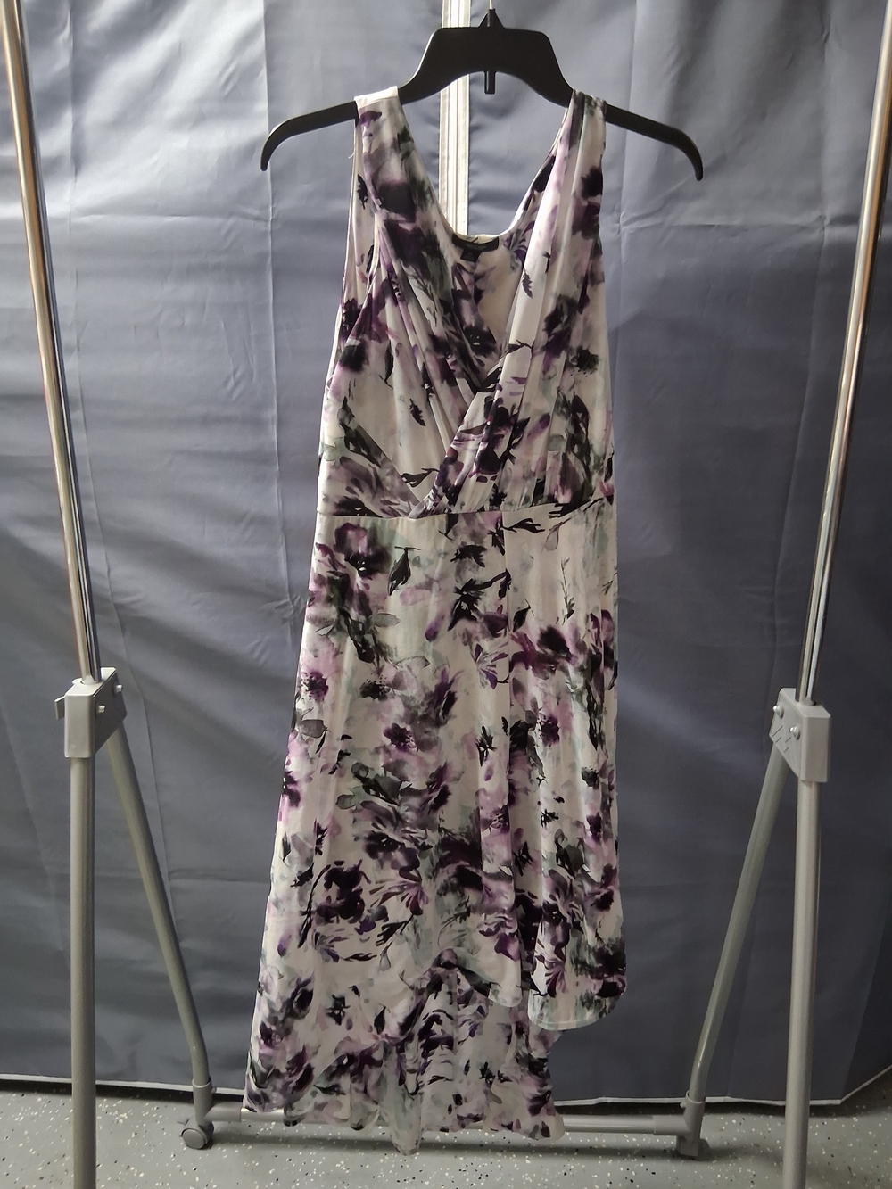Simply Vera Vera Wang Purple & White High-Low Floral Wrap Dress
